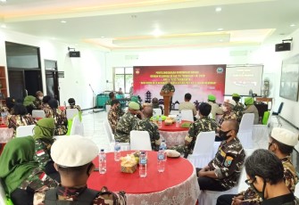 Kegiatan komunikasi sosial (komsos) bersama Keluarga Besar TNI (KBT) di Ruang Koridor Makodim 0735/Surakarta Jalan Achmad Yani No.349 Kerten Laweyan Solo Jawa Tengah.