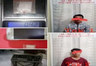 Terduga pelaku dan barang bukti saat diamankan
