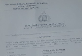 Surat laporan korban ke polisi