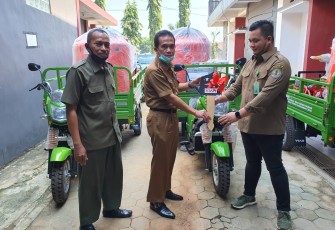 Pemkab Tulang Bawang Terima Bantuan 2 Unit Bentor Untuk Penyemprotan Disinfektan