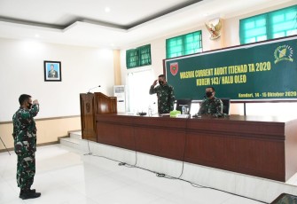 Cek Administrasi dan Produk Staf Warsik Curren Audit Itjend Tahun 2020 Sambangi Korem Kendari 