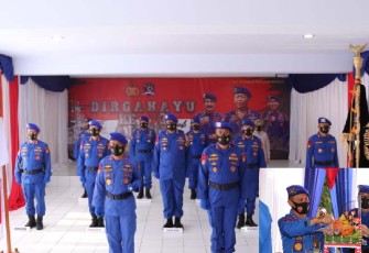 Polairud Polda Bengkulu Ikuti Upacara HUT Secara Virtual