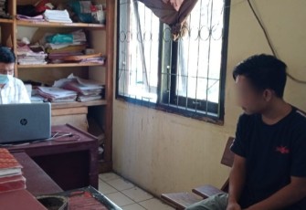 Terduga pelaku saat diamankan