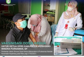 Ketua DPRD Kabupaten Kepahiang Windra Purnawan Saat Menerima Vaksinasi Kedua