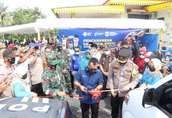 Polres Lingga Lakukan Pengamanan Pencanangan Vaksinasi Covid-19