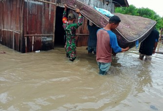 Hujan Lebat Rumah Warga Sambi Rampas Kebanjiran
