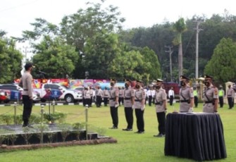 Polres OKU Timur Gelar Apel Pengamanan Pasukan Jelang Pilkades 