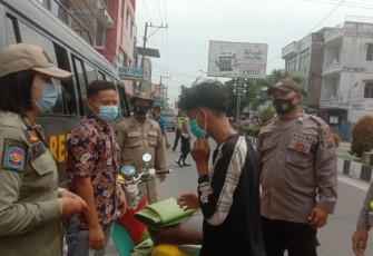 Polres Asahan dan Satpol PP Gelar Operasi Yustis Penegakan Prokes 