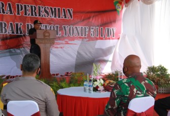 Walikota Santoso Saat Sampaikan Sambutan di Acara Peresmian Lapangan Tembak dan Lomba Menembak di Yonif 511 Blitar