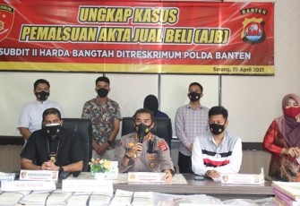 Polda Banten Berhasil Mengungkap Pemalsuan Akta Jual Beli Tanah