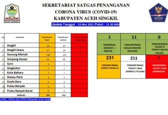 Table Update Data Satgas Penanganan covid-19 Aceh Singkil