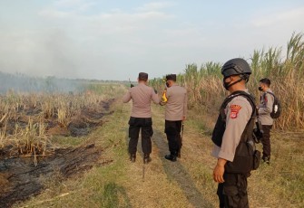 Kapolres Majalengka Cek Langsung Lokasi Pasca Terjadinya Pembakaran Lahan Tebu