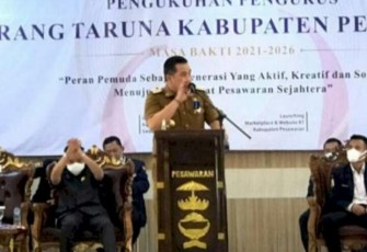 Bupati Pesawaran Kukuhkan Pengurus karang Taruna Pesawaran Masa Bakti 2021-2026