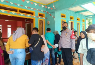 Dua Puskesmas Gelar Vaksinasi Pada Gerai Vaksin Presisi TNI-Polri Di Wilayah Hukum Polsek Cibalong