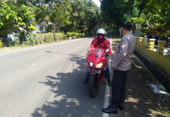Polres Garut - Kapolsek Cisompet : Giat Ops Yustisi & PPKM Level 3 Wilkum Cisompet