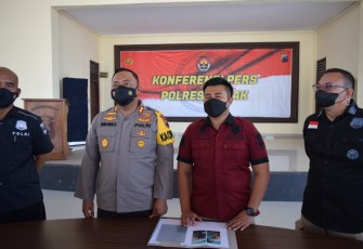Kapolres Demak, AKBP Budi Adhy Buono dalam konferensi pers