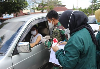 Komando Distrik Militer 1016 Palangka Raya Kembali menggelar Vaksinasi Covid-19 dengan metode Drive Thru