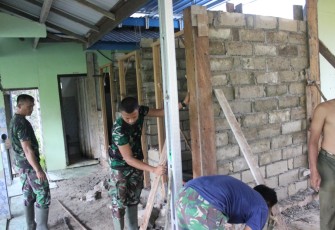 Satgas TMMD Genjot Pembangunan MCK Masjid Al Ikhlas Kampuri