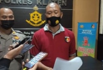 Satreskrim Polres Klaten memberikan keterangan kepada awak media
