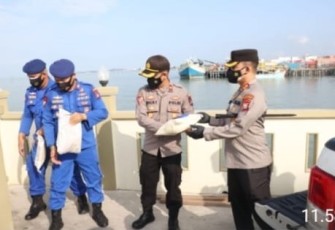 Satpolairud Polres Karimun Mobilisasi Penyaluran Sembako PPKM 