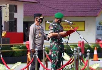  Upacara Pembukaan Pendidikan dan Latihan Integrasi Dikmaba TNI-AD dan Diktukba Polri T.A 20211, di SPN Polda Kepri Senin, (13/12/21).