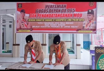 Lapas Kelas III Suliki melaksanakan kerjasama dan menandatangani MoU bersama Kwartir 07 Kabupaten Limapuluh Kota.