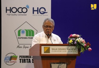 Menteri Basuki Hadimuljono hadir memberikan sambutan dan turut membuka kegiatan IWF 2022 secara resmi bersama dengan Direktur Jenderal Cipta Karya Diana Kusumastuti, Ketua Umum PERPAMSI Lalu Ahmad Zaini, dan Wakil Ketua Umum PERPAMSI Kabir Bedi.