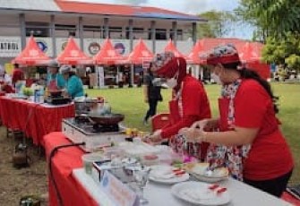 Foto kegiatan lomba memasak antar kecamatan pada kegiatan FPSL Kota Bitung 2022