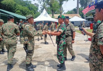 Upacara Penutupan Patroli Terkoordinasi TNI AD-TDM Seri 1/2022 Satgas Pamtas Yonif 645/Gty dan Unit REJ 4 KAD