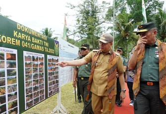 Rohidin usai penutupan Karya Bakti TNI Korem 041/Gamas tahun 2022 di Desa Padang Capo Ulu, Kamis (28/7). 