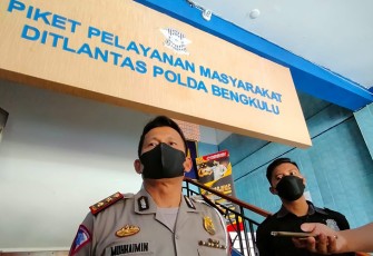 Kasat PJR AKBP Muhaimin, SH saat diwawancarai
