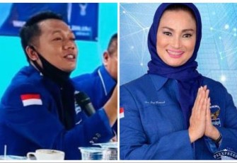 Ketua DPC Partai Demokrat Kediri, Yakup dan Ketua DPC Partai Demokrat Kota Surabaya, Lucy Kurniasari  
