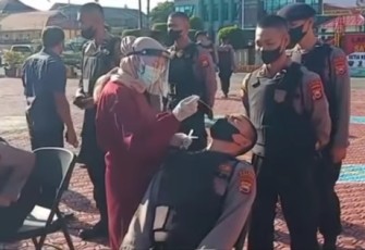 Rapid antigen Polres Rejang Lebong, di lapangan apel Satya Haprabu