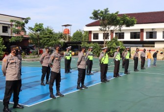 Persiapan personel Polres Karanganyar untuk  pengamanan Hari Raya Nyepi
