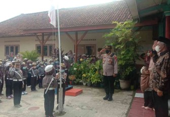 Peringatan Hari Jadi Polisi Cilik, Polisi Jadi Pembina Upacara