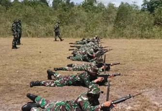 Kodim 1015/Sampit Gelar Latihan Menembak Triwulan I Tahun 2022