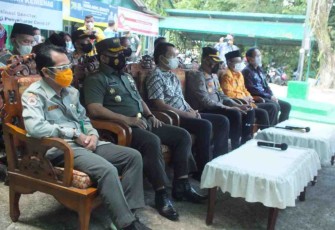 Dandim HSU-BLG Hadiri Vicon Vaksinasi Serentak Satu Juta Booster, Kamis (21/4/22)