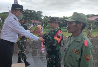 Wakil bupati Teluk Wondama resmi buka TMMD ke 113 Kodim 1801/Manokwari. Rabu (11/05/2022)