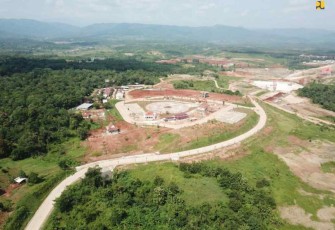 Bendungan Sadawarna di Kabupaten Subang capai progres 83% pengerjaannya. Jum'at (13/05/2022)