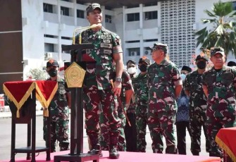 Panglima TNI saat membuka Latsitarda Nusantara XLII di NTB. Sabtu (14/05/2022)