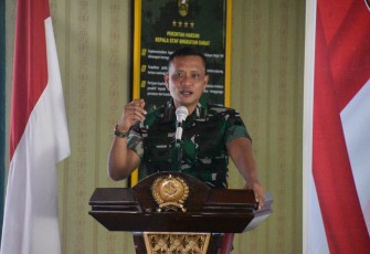Danrem 071 saat memotivasi prajuritnya. Jum'at (20/05/2022)