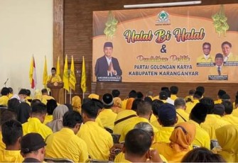 Acara halal bihalal dan pendidikan politik pengurus DPD Partai Golkar Kabupaten Karanganyar, Jumat (27/5/2022).