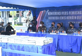 TNI AL musnahkan narkoba bersama Kejaksaan dan Pengadilan   
