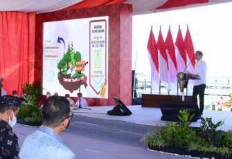 Presiden RI Joko Widodo saat membuka GTRA Summit 2022 di Wakatobi Sulawesi Tenggara 