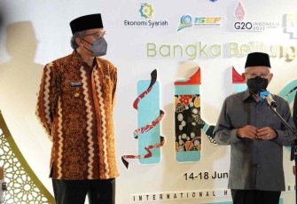 Wapres RI saat membuka Kongres Halal Internasional di Bangka Belitung