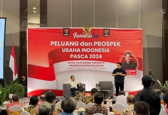 Erick Thohir saat tatap muka dengan pengusaha se-Jatim di Royal Tulip Darmo Surabaya 