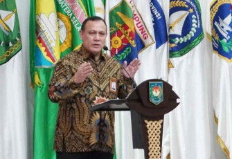 Ketua KPK RI saat memberikan sambutan dalam rakor Kemendagri di Jakarta 