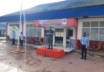 Letda Inf Hernandes saat menjadi Irup di lapas kelas IIB Sidikalang 