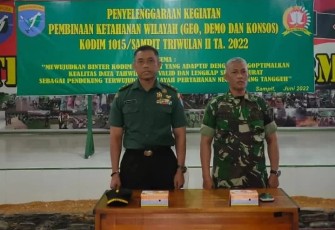 Mayor Inf Mukalil saat Bintahwil di Kodim 1015/Sampit