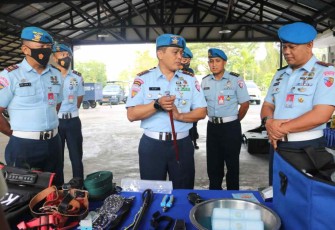 Danpom Koopsud I saat kunjungi Satpom lanud Supadio